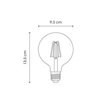Edison Vintage LED filament lichtbron Globe - Rook - G95 Deco - Retro LED lamp - 9.5/9.5/13.5cm - geschikt voor E27 fitting - Dimbaar - 4W 150lm 1800K - warm wit licht - thumbnail