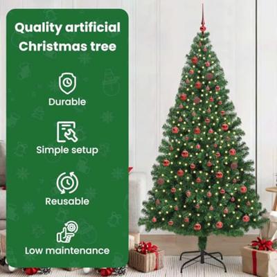 VidaXL Kunstkerstboom groen 210 cm pvc en staal en kunststof