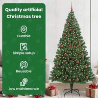 VidaXL Kunstkerstboom groen 210 cm pvc en staal en kunststof - thumbnail