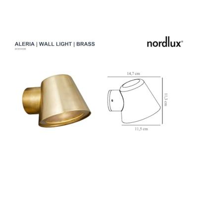 Buitenlamp messing downlighter &apos;Aleria&apos; GU10