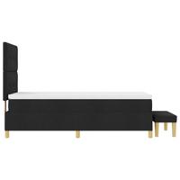 Boxspringbed met matras en bank stof zwart 100x200 cm - thumbnail