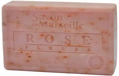 Le Chatelard 1802 Savon de Marseille zeep rose fleurs (rozenblaadjes) 100g Le Chatelard 1802 Savon de Marseille zeep rose fleurs (rozenblaadjes) 100g