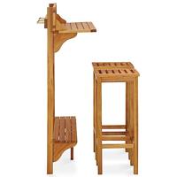 3-delige Balkonbarset massief acaciahout - thumbnail