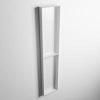 MONDIAZ EASY Nis 89,5x29,5cm in solid surface kleur Clay | Talc. 2 vakken geschikt voor in- of opbouw - thumbnail