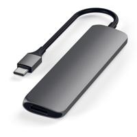 SATECHI USB-C Hub Slank Multipoort Adapter V2 Met 60W USB-C PD, 4K HDMI (60Hz), Micro/SD Kaartlezers, USB 3.0 - Voor M2/ M1 Macbook Pro/Air, M2/ M1 iPad Pro/Air, M2 Mac Mini, iMac M1 (Spacegrijs) - thumbnail
