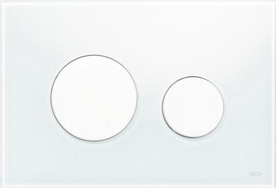 Bedieningsplaat TECE Loop Met Duospoeltechniek Glas Wit Met Glanzend Witte Toetsen Bedieningsplaat TECE Loop Met Duospoeltechniek Glas Wit Met Glanzend Witte Toetsen