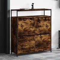 Schoenenkast met 4 klaplades 100x34x112 cm gerookt eikenkleurig - thumbnail