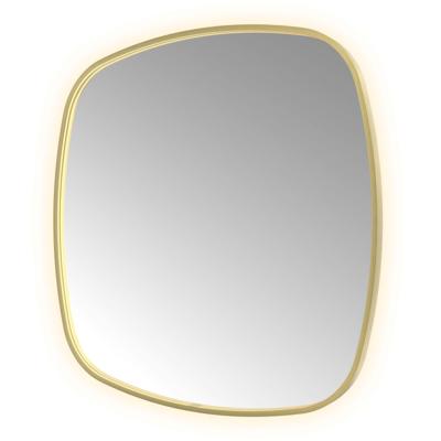 Spiegel Hotbath &MORE 100x100 cm LED-Verlichting Spiegelverwarming Deens Ovaal Geborsteld Messing PVD