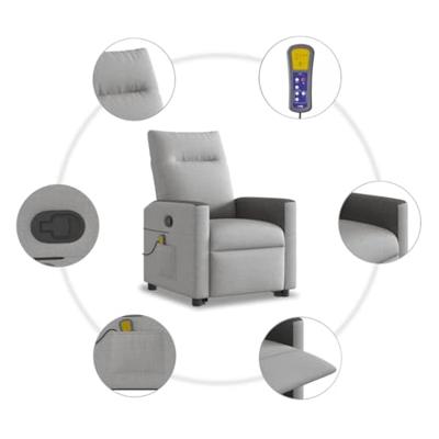 Sta-op-massagestoel verstelbaar stof wolk grijs