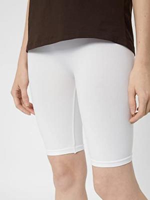 Korte legging dames - Biker Short - London - Broekje voor onder jurk - Microfiber boxershort lange pijpjes - Tegen schurende benen - S - Wit - - S