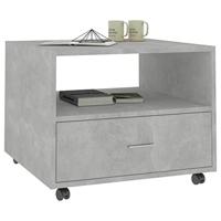 Salontafel 55x55x40 cm bewerkt hout betongrijs - thumbnail