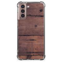 Samsung Galaxy S21 Plus Stevig Telefoonhoesje Old Wood - thumbnail