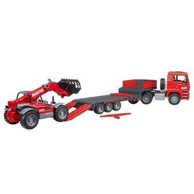 Bruder 02774 MAN TGA Dieplader met Manitou Telescooplader - thumbnail