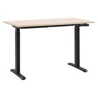 Bureau Homeworx zit/sta handmatig verstelbaar - eikenkleur/zwart - 75/118x120x70 cm - thumbnail