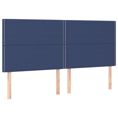 Hoofdborden 4 st 90x5x78/88 cm stof blauw