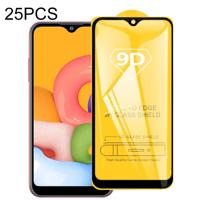 Voor Galaxy A01 25 PCS 9D Full Glue Full Screen Tempered Glass Film - thumbnail