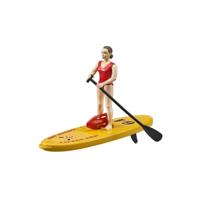 bruder bworld Strandwacht met SUP board speelfiguur - thumbnail