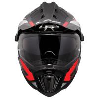 LS2 endurohelm "mx701 explorer carbon frontier ii", inwendig zonnevizier, uitneembaar, wasbaar, hypoallergeen en ademend, verstevigde kinriem, rescue wangkussentjes, dubbele d-voering helmet mx701 expl. car.fr.ii l red/black - thumbnail