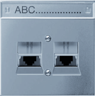 Jung RJ45 inbouwset met draagframe en inzetplaat (excl. connectoren) Edelstaal ES2969-2NWE