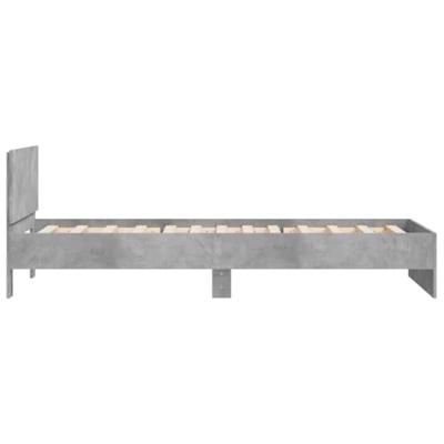 Bedframe met hoofdeinde bewerkt hout betongrijs 100x200 cm