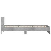 Bedframe met hoofdeinde bewerkt hout betongrijs 100x200 cm - thumbnail