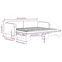 Slaapbank met onderschuifbed en matrassen 100x200 cm stof zwart - thumbnail