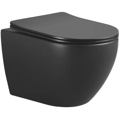 Xellanz Nibiru Rimless Wandcloset met Toiletzitting - Softclose en Quick Release - Mat Zwart