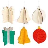 Kleur je eigen 3D Kersthangers, 12st. - thumbnail