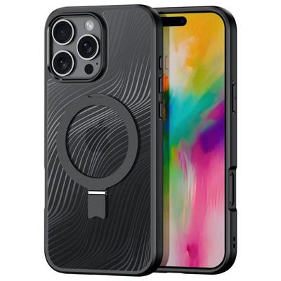 Dux Ducis Aimo iPhone 16 Pro Max hoesje met stand - Magsafe Backcover - Zwart Dux Ducis Aimo iPhone 16 Pro Max hoesje met stand - Magsafe Backcover - Zwart