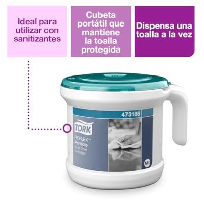 TORK 473186 Reflex™ Papierenhanddoekdispenser Kunststof Wit, Turquoise 1 stuk(s)