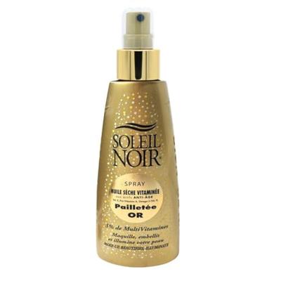 Soleil Noir Spray Huile Sèche Vitaminée Pailletée Or 150ml Soleil Noir Spray Huile Sèche Vitaminée Pailletée Or 150ml