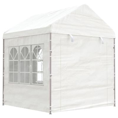 VidaXL Prieel met dak 2,28x2,23x2,69 m polyetheen wit