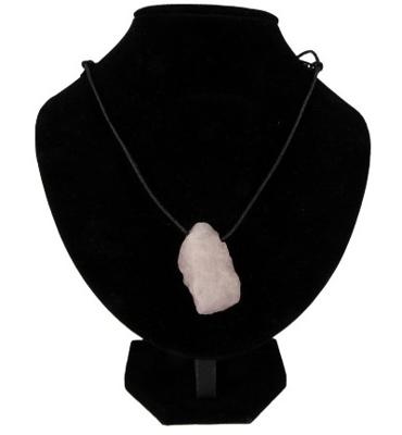Edelstenen Hanger Roze Kwarts Ruw aan Koord