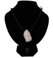 Edelstenen Hanger Roze Kwarts Ruw aan Koord - thumbnail