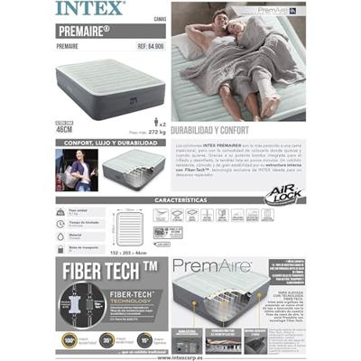 Intex 64902ND PremaireElevated Luchtbed (l x b x h) 191 x 99 x 46 cm Wit, Grijs Intex 64902ND PremaireElevated Luchtbed (l x b x h) 191 x 99 x 46 cm Wit, Grijs