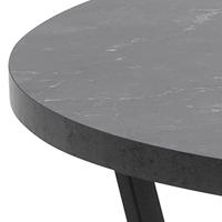 Bendt Ronde Salontafel 'Per' Zwart Marmerlook, Ø77cm - thumbnail