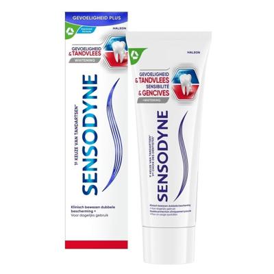 Sensodyne Tandpasta gevoeligheid & tandvlees whitening 75 Milliliter Sensodyne Tandpasta gevoeligheid & tandvlees whitening 75 Milliliter