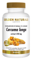 Golden Naturals Curcuma longa 180 Vegetarische capsules - thumbnail