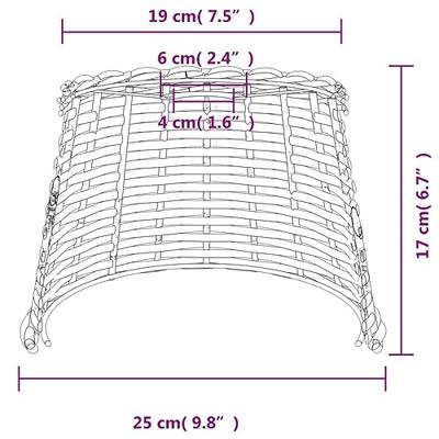 VidaXL Plafondlampenkap ø25x17 cm wicker wit