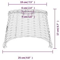 VidaXL Plafondlampenkap ø25x17 cm wicker wit - thumbnail