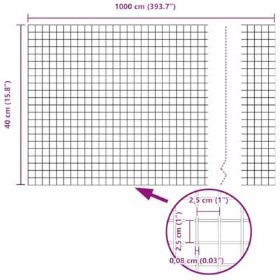 Gelast Draad Omheining Rood Geometrisch Zilver 0.4 x 10 m - thumbnail