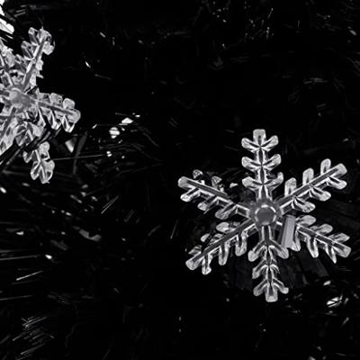 VidaXL Kerstboom met led-sneeuwvlokken 64 cm glasvezel zwart