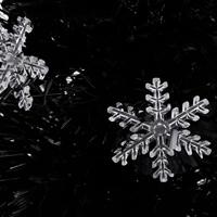 VidaXL Kerstboom met led-sneeuwvlokken 64 cm glasvezel zwart - thumbnail