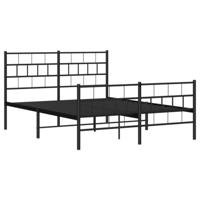 Bedframe met hoofd- en voeteneinde metaal zwart 120x190 cm - thumbnail