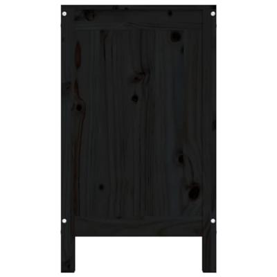 VidaXL Wasmand 88,5x44x76 cm massief grenenhout zwart VidaXL Wasmand 88,5x44x76 cm massief grenenhout zwart