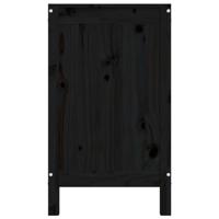 Wasmand 88,5x44x76 cm massief grenenhout zwart - thumbnail
