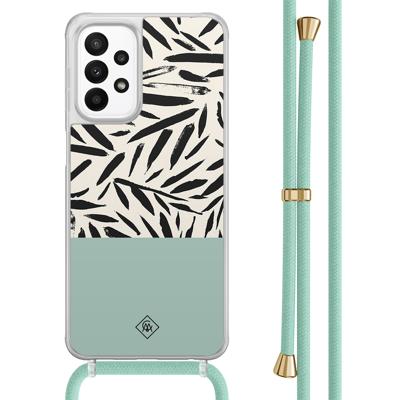 Samsung Galaxy A23 hoesje met koord - Abstract mint palms