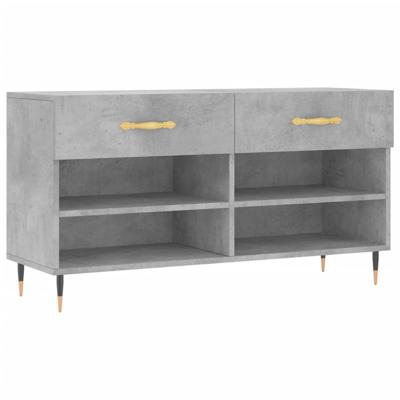 VidaXL Schoenenbank 102x35x55 cm bewerkt hout betongrijs VidaXL Schoenenbank 102x35x55 cm bewerkt hout betongrijs
