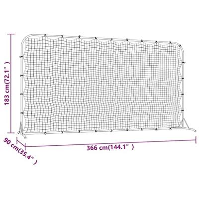 Voetbal rebounder 366x90x183 cm HDPE zwart Voetbal rebounder 366x90x183 cm HDPE zwart