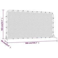 Voetbal rebounder 366x90x183 cm HDPE zwart - thumbnail